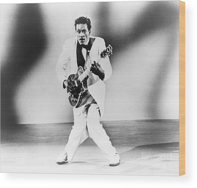 1957 Wood Print featuring the photograph Chuck Berry, 1957 by Granger