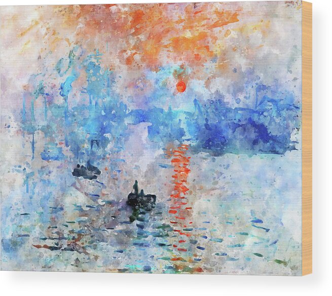 Claude Monet - Impression, Sunrise - Splash Watercolor Remake Art ...