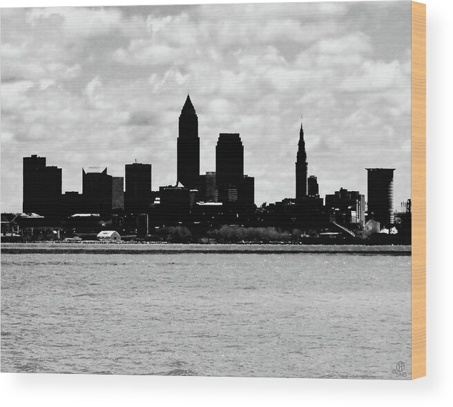 Downtown Wood Print featuring the photograph Cleveland Downtown Skyline 2 by Gary Olsen-Hasek