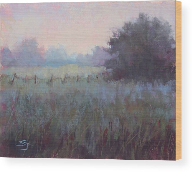 Fog Wood Print featuring the painting Come Morning by Susan Jenkins