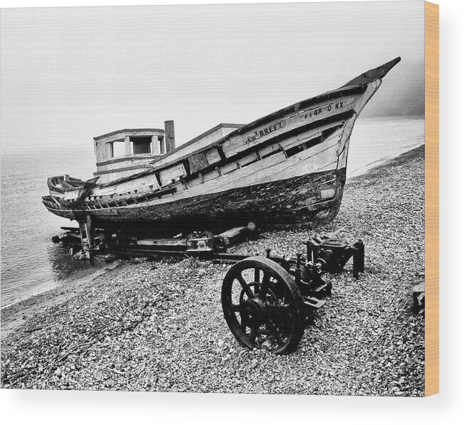 China Camp Wood Print featuring the photograph Crab Boat at China Camp California by Frank Lee
