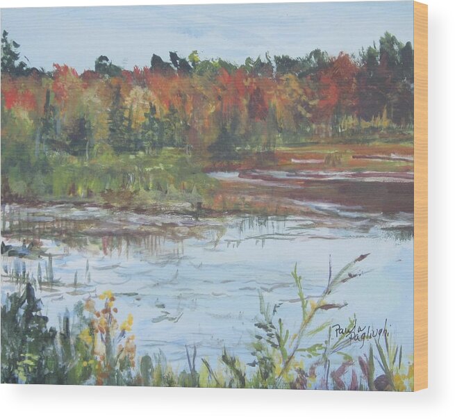 Painting Wood Print featuring the painting Cumberland Pond #2 by Paula Pagliughi