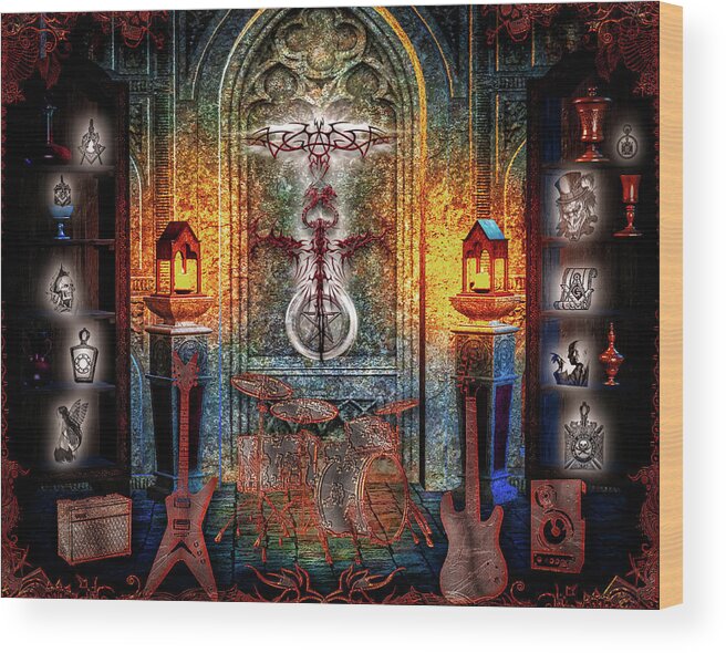Heavy Metal Wood Print featuring the digital art Dance With The Devil by Michael Damiani