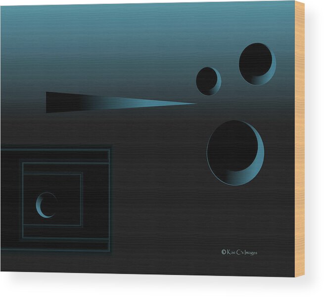 Abstract Wood Print featuring the digital art Dark Substance by Kae Cheatham