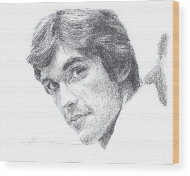 Www.miketheuer.com Wood Print featuring the drawing Departed Young Uncle by Mike Theuer