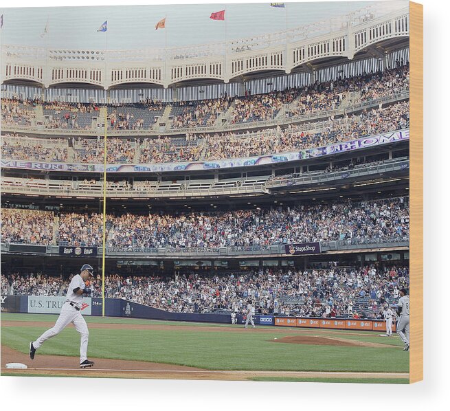 People Wood Print featuring the photograph Derek Jeter and Curtis Granderson by Elsa