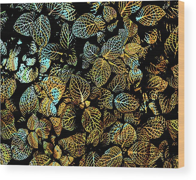 Leaf Wood Print featuring the mixed media Design 240 by Lucie Dumas