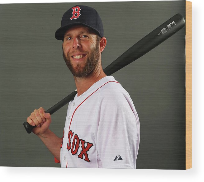 Media Day Wood Print featuring the photograph Dustin Pedroia by Elsa