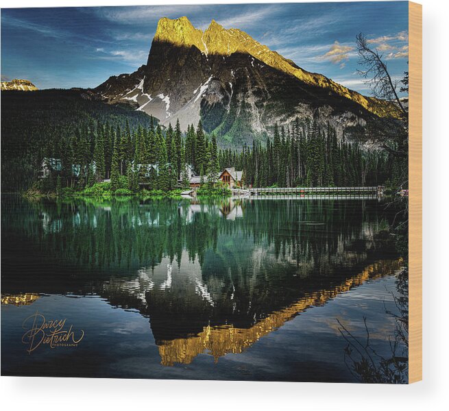 Emerald Lake Lodge  Yoho National Park B.c. Wood Print featuring the photograph Emerald Lake Lodge by Darcy Dietrich