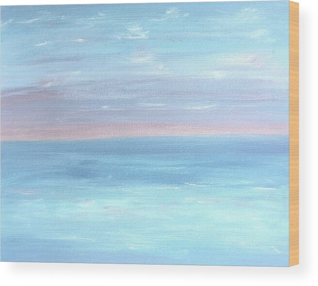 Seascape Wood Print featuring the painting Evening Calm by Barbara Magor