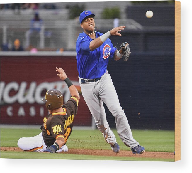 Double Play Wood Print featuring the photograph Everth Cabrera and Starlin Castro by Denis Poroy