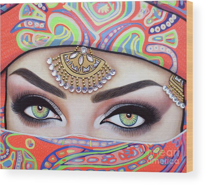 Art Wood Print featuring the painting Eyes That Pierce The Soul by Malinda Prud'homme