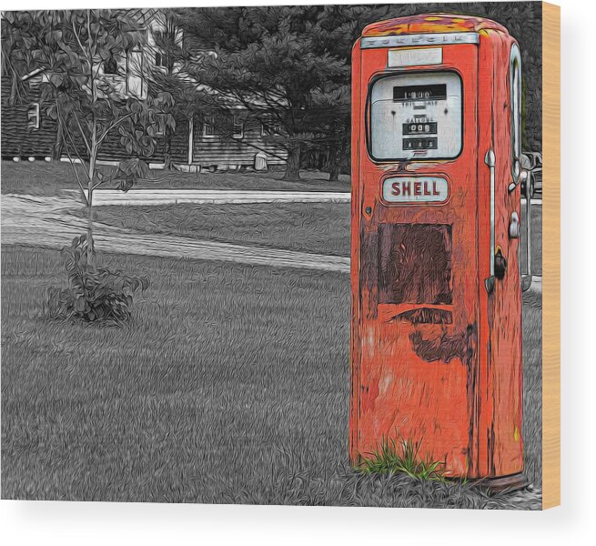 Fuel Wood Print featuring the photograph Fill 'Er Up by Cathy Kovarik