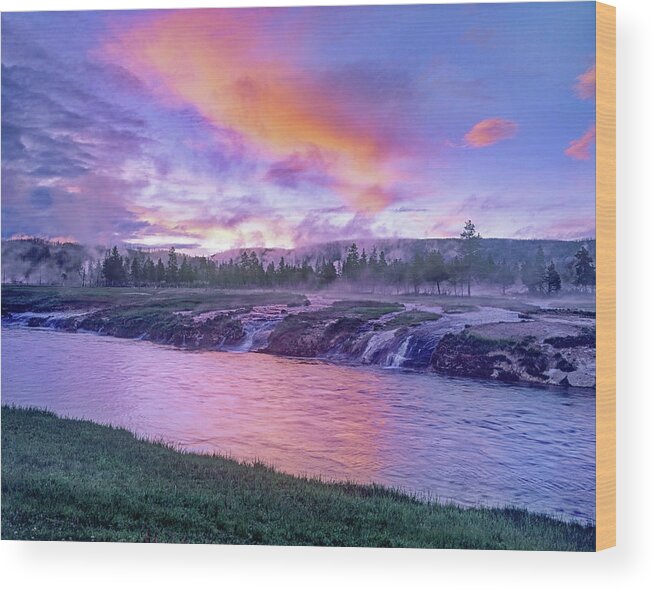 Tim Fitzharris Wood Print featuring the photograph Firehole River, Yellowstone National Park, Wyoming by Tim Fitzharris