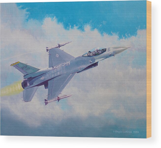 Aviation Wood Print featuring the painting Full Afterburner by Douglas Castleman