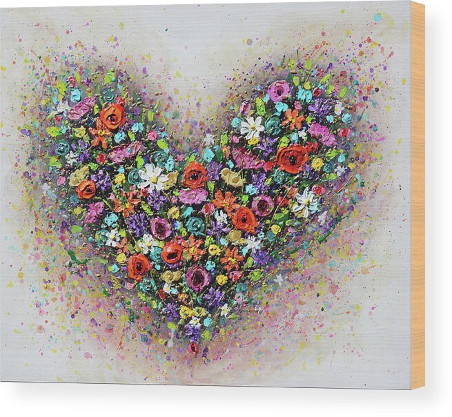 Heart Wood Print featuring the painting Full of Love by Amanda Dagg