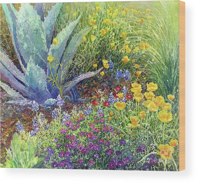 Garden Wood Print featuring the painting Gardener's Delight by Hailey E Herrera