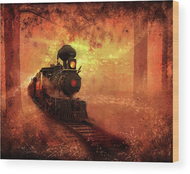 Sharaabel Wood Print featuring the photograph Ghost Train by Shara Abel