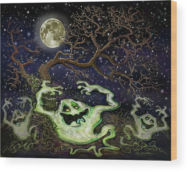 Ghost Wood Print featuring the digital art Ghost Tree by Kevin Middleton