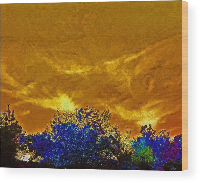 Sky Wood Print featuring the photograph Golden Sky by Andrew Lawrence
