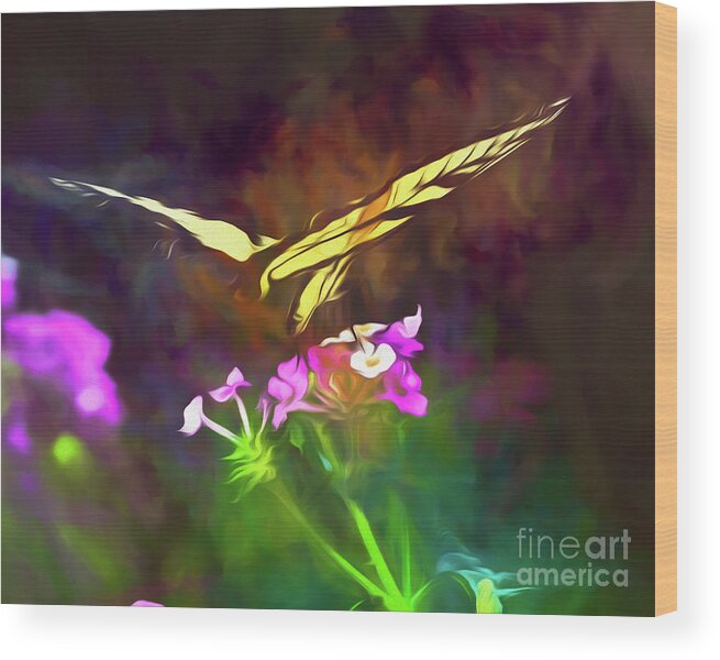 Swallowtail Wood Print featuring the digital art Graceful In Flight by Amy Dundon