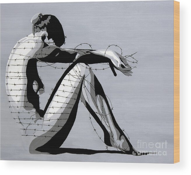 Denise Wood Print featuring the painting Grey by Denise Deiloh