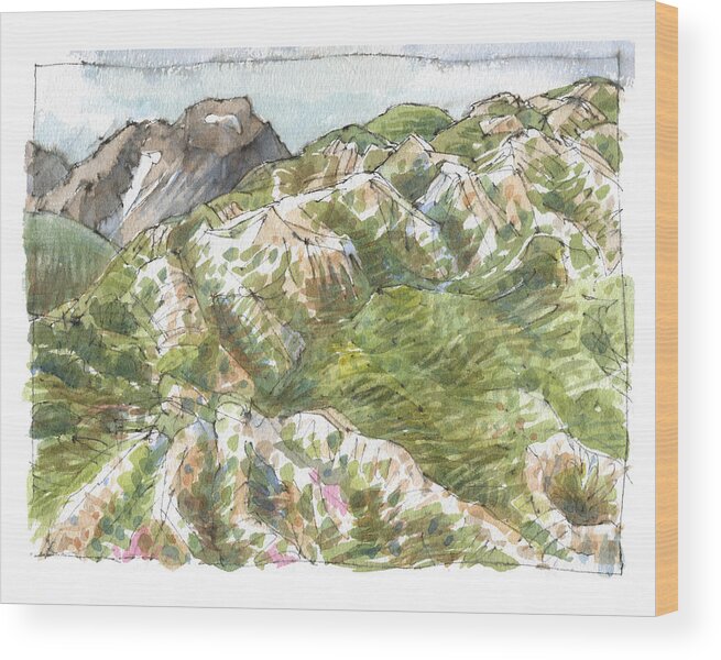 Landscape Wood Print featuring the painting Gryden by Judith Kunzle
