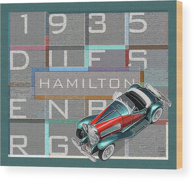 Hamilton Collection Wood Print featuring the digital art Hamilton Collection / 1935 Duesenberg by David Squibb