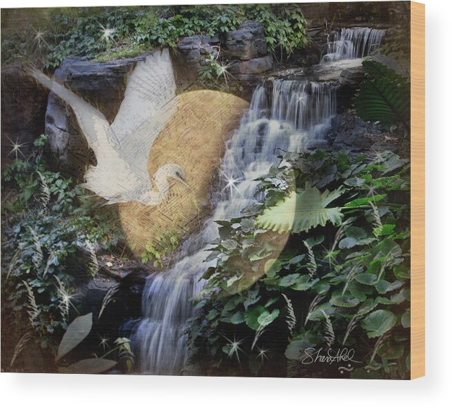 Bird Wood Print featuring the photograph Harmony in Nature by Shara Abel