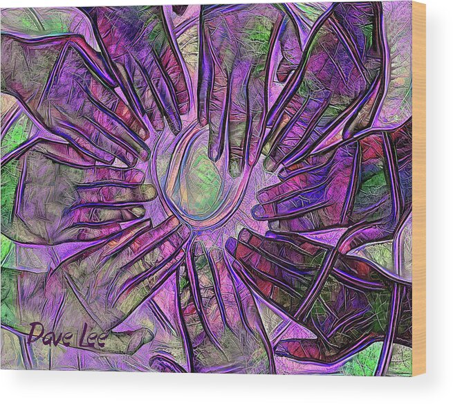 Hands Wood Print featuring the digital art Healing Hands by Dave Lee