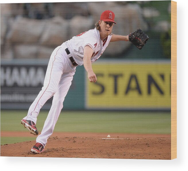 American League Baseball Wood Print featuring the photograph Jered Weaver by Harry How