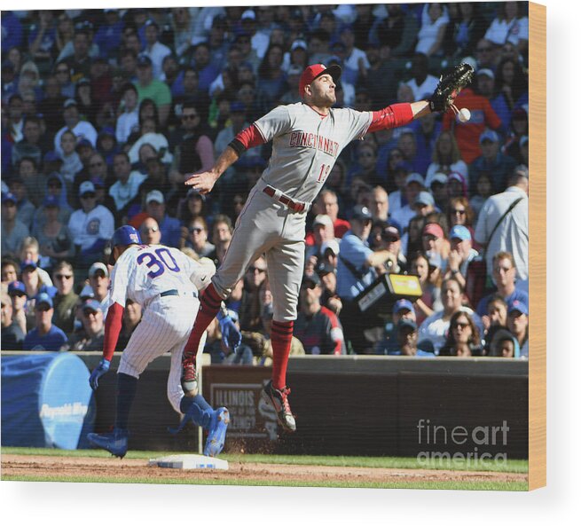 People Wood Print featuring the photograph Jon Jay and Joey Votto by David Banks