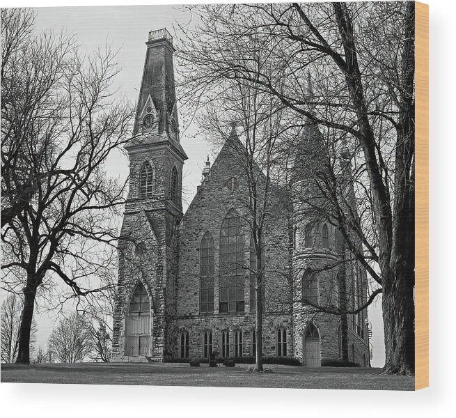 King Chapel Wood Print featuring the photograph King Chapel Cornell College by Lens Art Photography By Larry Trager