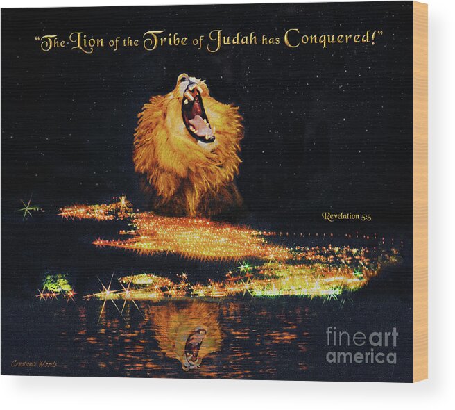 Prophetic Wood Print featuring the painting Lion Of Judah Has Conquered by Constance Woods