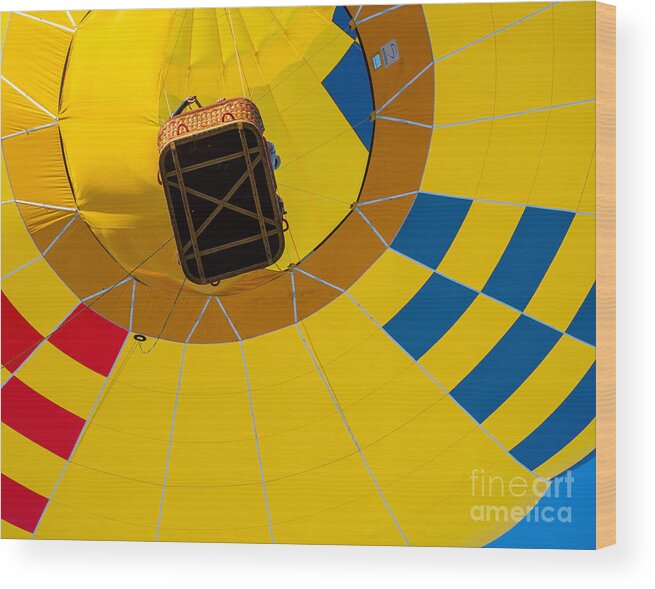 Hot Air Balloon Wood Print featuring the photograph Looking Up From Below at Up Up and Away Balloon Festival by L Bosco
