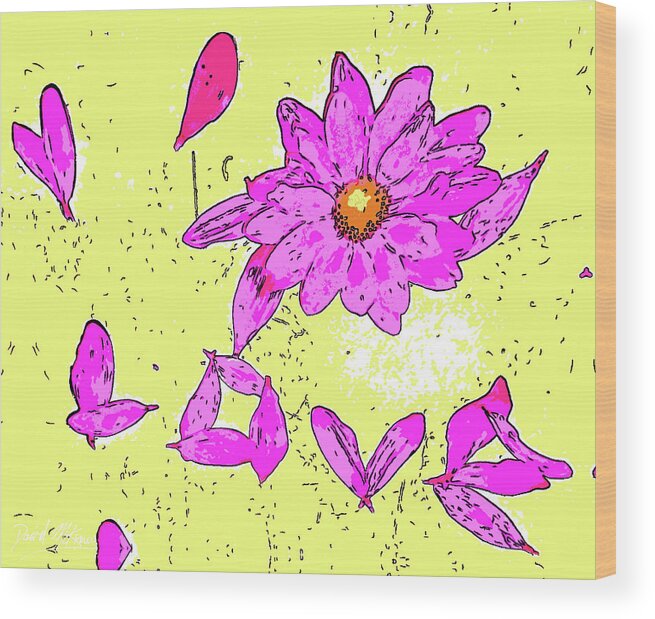 Petals Wood Print featuring the digital art Love by David McKinney