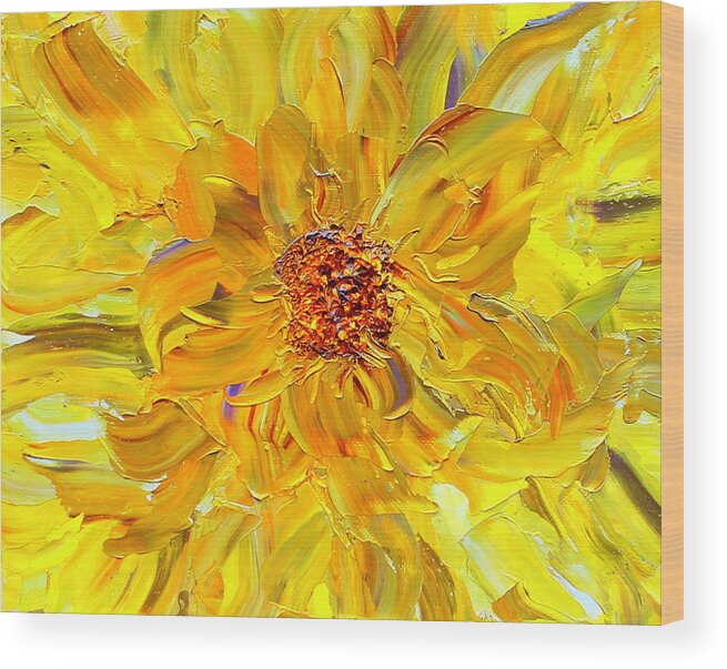 Marigold Wood Print featuring the painting Marigold Inspiration 2 by Teresa Moerer