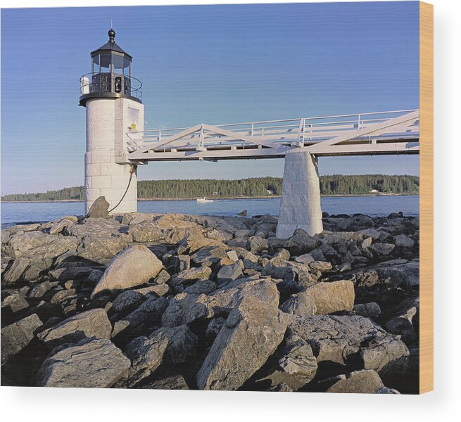 Maine Wood Print featuring the photograph Marshall Point Light by Tom Daniel