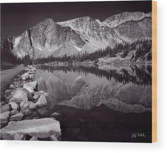 Snowy Range Wood Print featuring the photograph Mirror Lake, Snowy Range, Wyoming by Jeff White