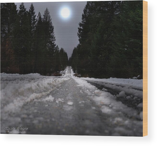  Wood Print featuring the photograph Moonlit Mountain by Devin Wilson