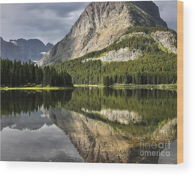 Reflection Wood Print featuring the photograph Mount Wilbur Reflection by Steve Brown
