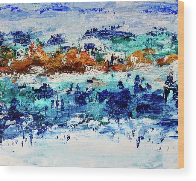 Mountains Wood Print featuring the painting Mountain Retreat by Teresa Moerer