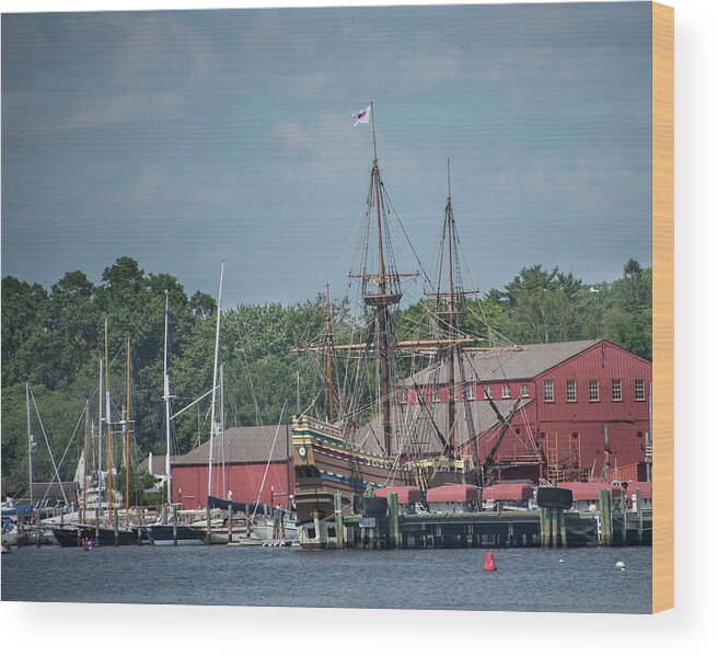 Mystic Wood Print featuring the photograph Mystic Seaport by Alan Goldberg