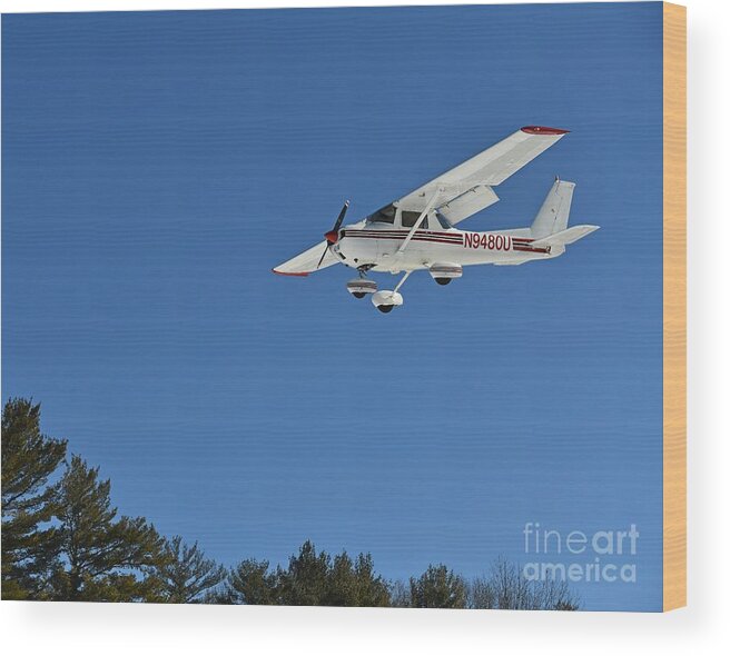 Lake Winnipesaukee Wood Print featuring the photograph New Hampshire Fly - In by Steve Brown