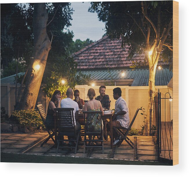 Diversity Wood Print featuring the photograph Nothing is better than food shared with friends by Pixdeluxe