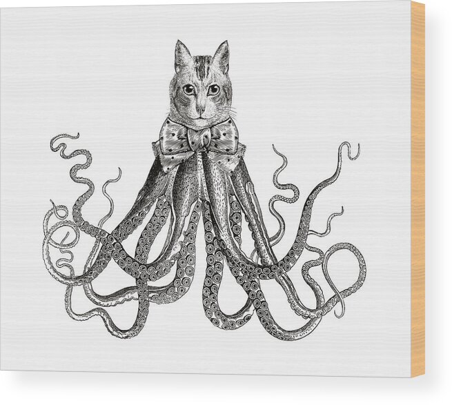 Octopus Wood Print featuring the digital art Octopussy by Eclectic at Heart