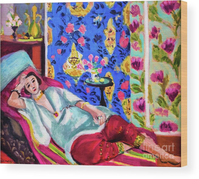 Odalisque With Red Pants Wood Print featuring the painting Odalisque With Red Pants by Henri Matisse 1925 by Henri Matisse