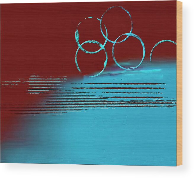 Abstract Wood Print featuring the digital art On the Edge by Marina Flournoy
