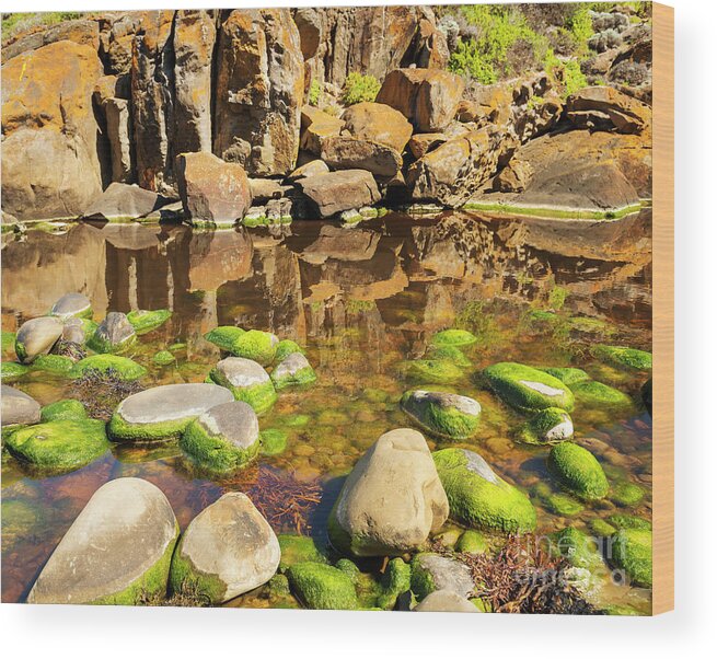 Reflection Wood Print featuring the photograph Outback Rock Reflections by THP Creative