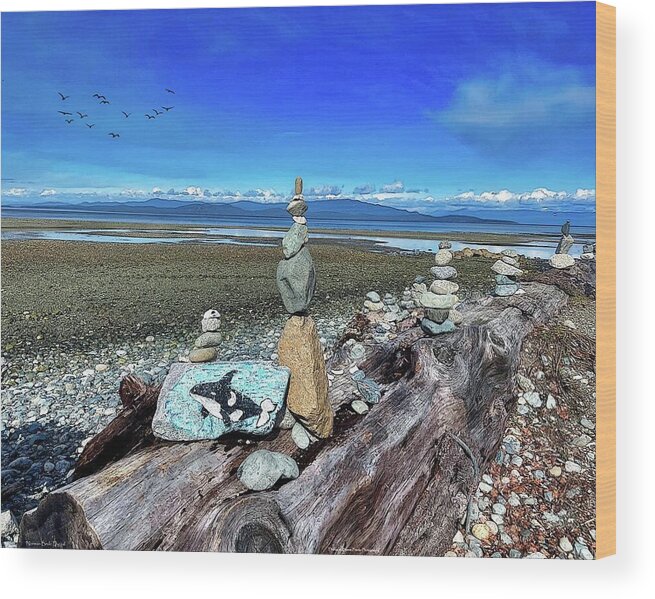 Beach Wood Print featuring the digital art Pacific Feeling by Norman Brule